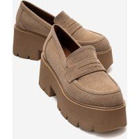 Chunky Plateau-Loafer aus Wildleder
