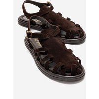 Minimalistische Wildledersandalen mit Flechtoptik