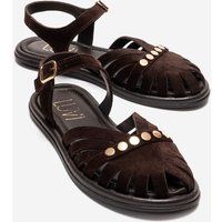 Besetzte Wildleder-Sandalen mit Riemen