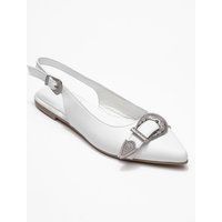 Spitze Leder-Slingback mit Western-Beschlägen