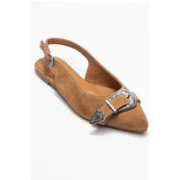 Vintage-Slingpumps mit Western-Schnalle
