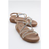 Verzierte Slingback-Sandalen mit Riemen