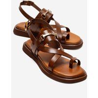 Leder-Sandalen mit Trensen-Detail