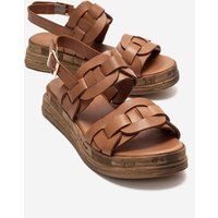 Plateau-Sandalen aus geflochtenem Leder