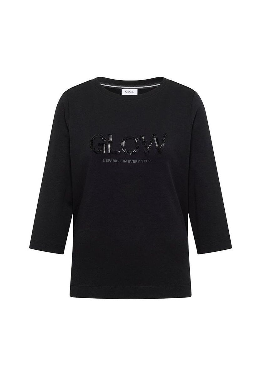 Verziertes Grafik-Baumwollmischungs-Top