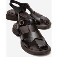 Minimalistische Leder-Überkreuz-Sandalen