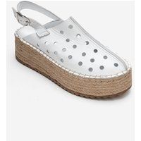 Perforierte Leder-Plateau-Sandalen