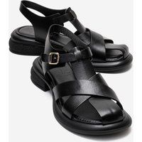 Minimalistische Leder-Sandalen mit Kreuzriemen