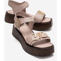 Minimalistische Plateau-Ledersandalen