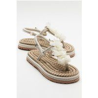 Bohemian Seilsandalen mit Blumen