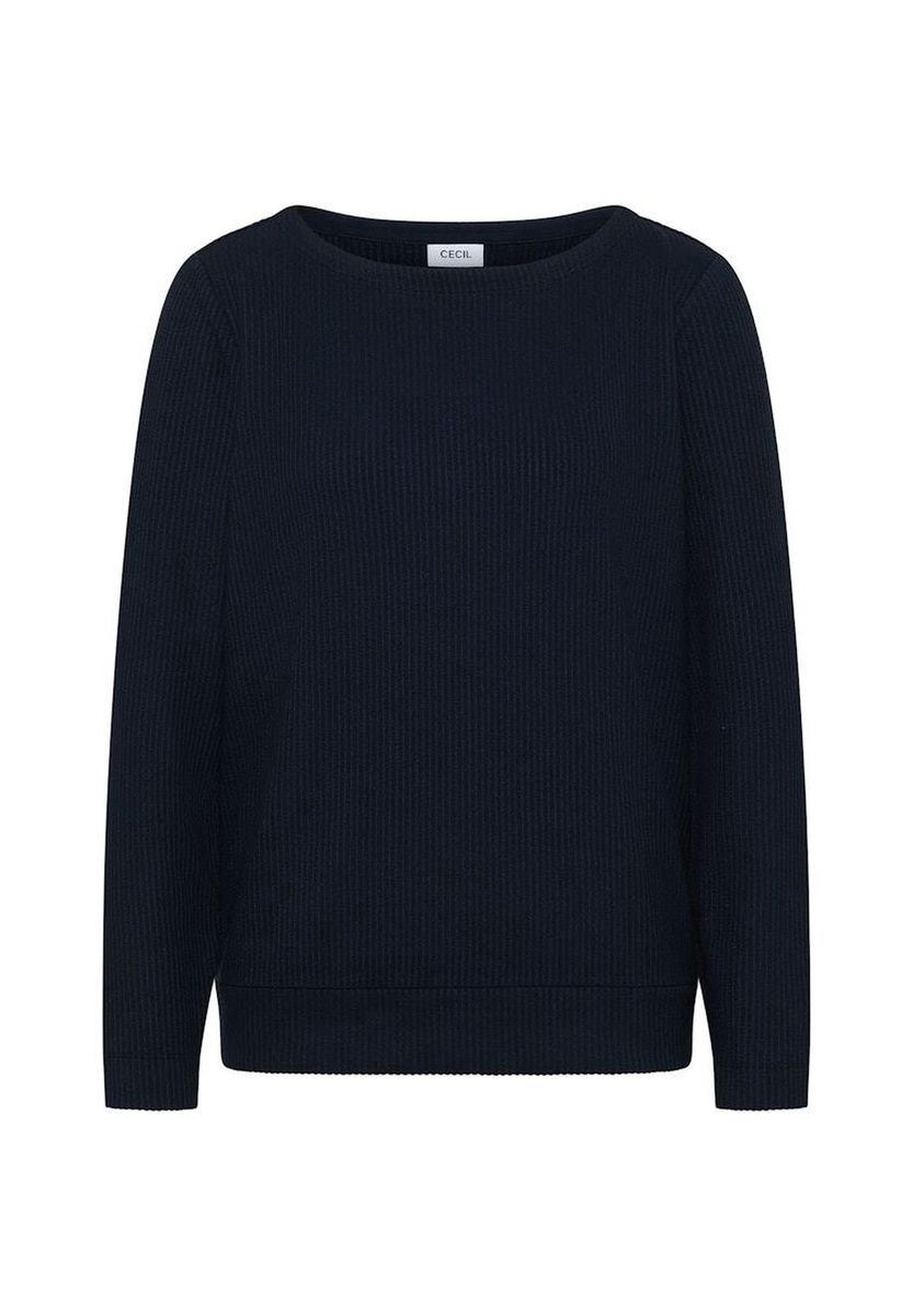 Langärmeliges Struktur-Strickoberteil