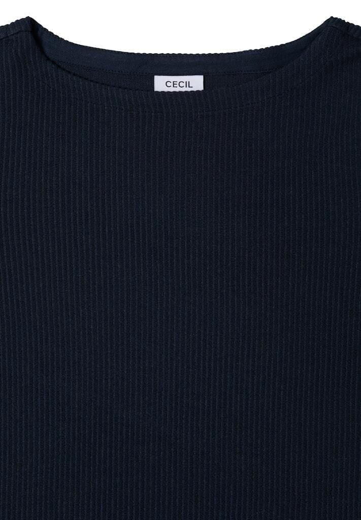 Langärmeliges Struktur-Strickoberteil