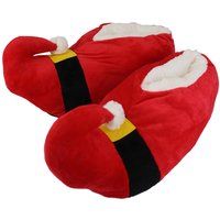 Festliche Weihnachtsmann-Gürtel Plüschhausschuhe