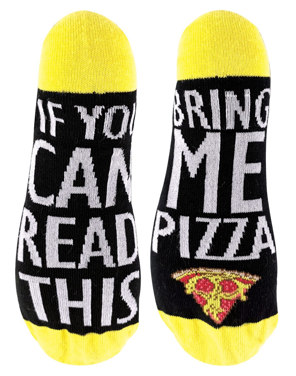 Lustige Socken mit Pizzaspruch