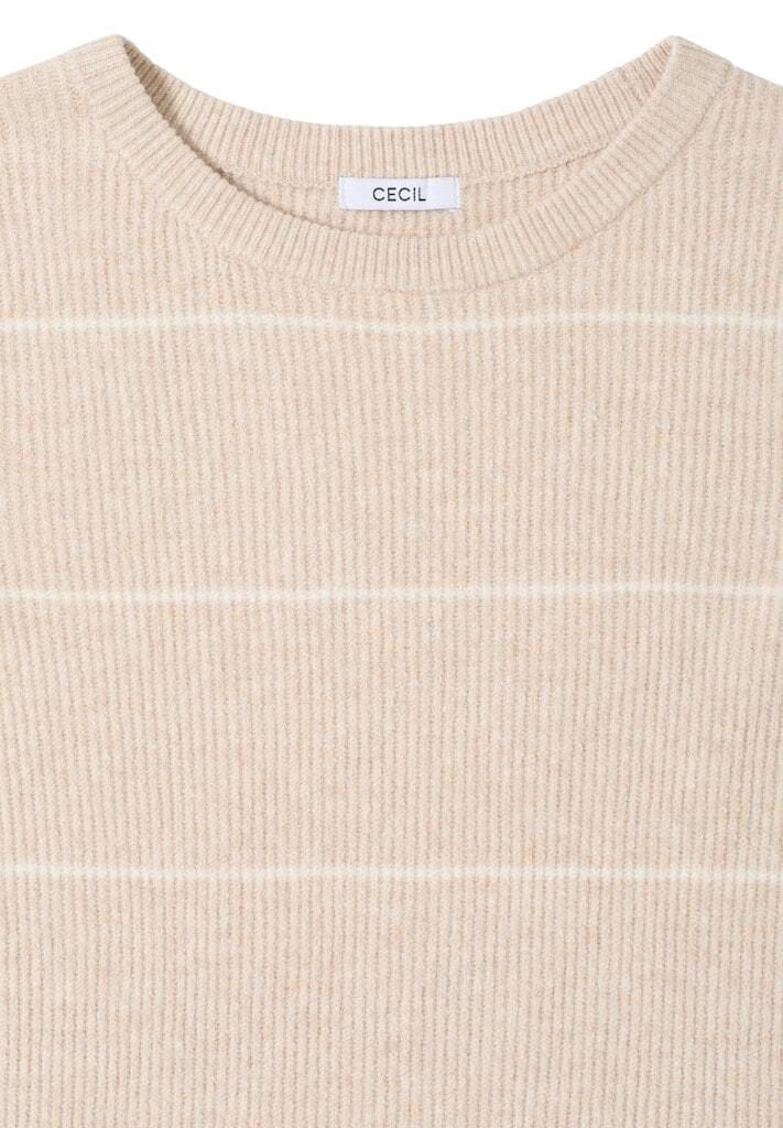 Gestreifter Strickpullover mit Rundhalsausschnitt