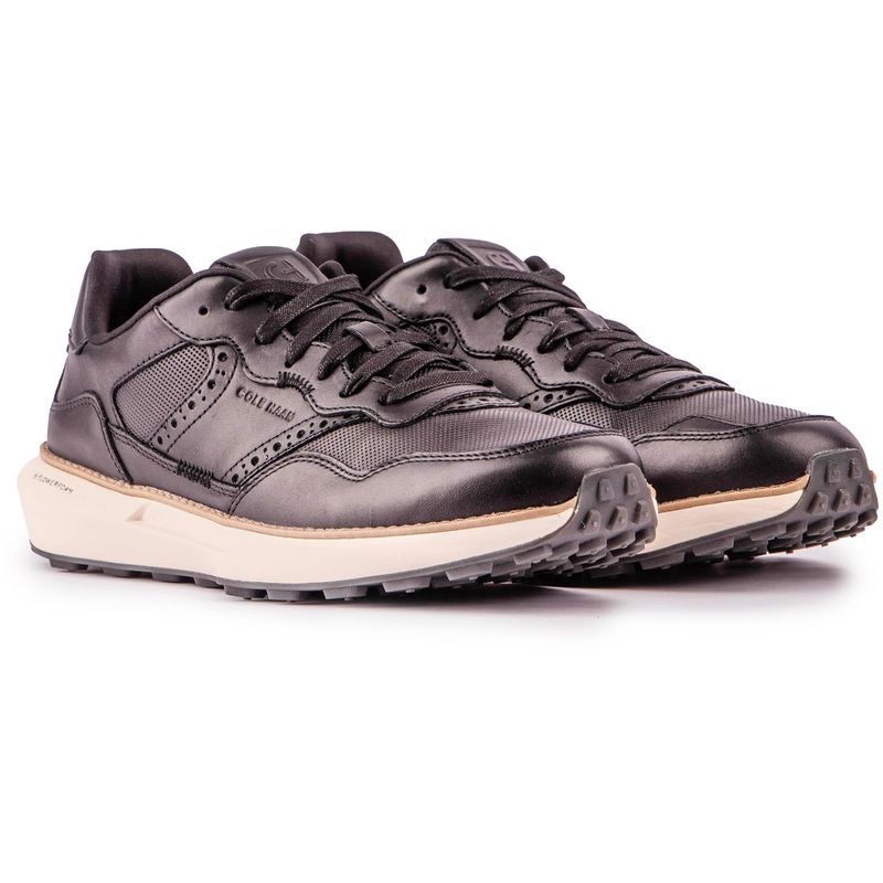 Leder-Sneaker mit Flügelkappen-Design