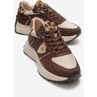 Moderner Patchwork-Sneaker mit Animal-Print