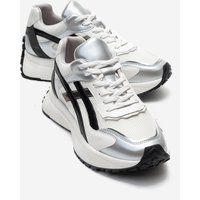 Plateau-Sneaker mit Mesh-Einsätzen