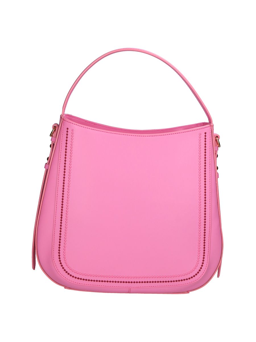 Lederschultertasche mit Lochmuster-Verzierung