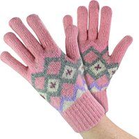 Wollmischhandschuhe mit Fairisle-Muster
