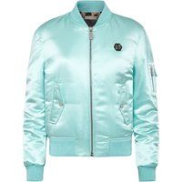 Satin-Bomberjacke mit Strassstein-Rücken