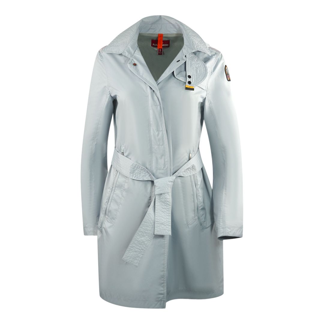 Leichter Trenchcoat mit Kapuze und Gürtel