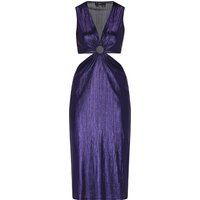 Metallisches Midikleid mit Cut-Outs