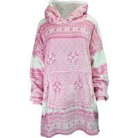 Fleece-Kuschelhoodie mit Fairisle-Muster