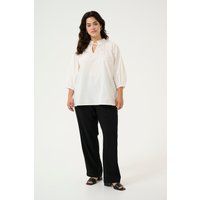 Bestickte Baumwollbluse mit Rüschen