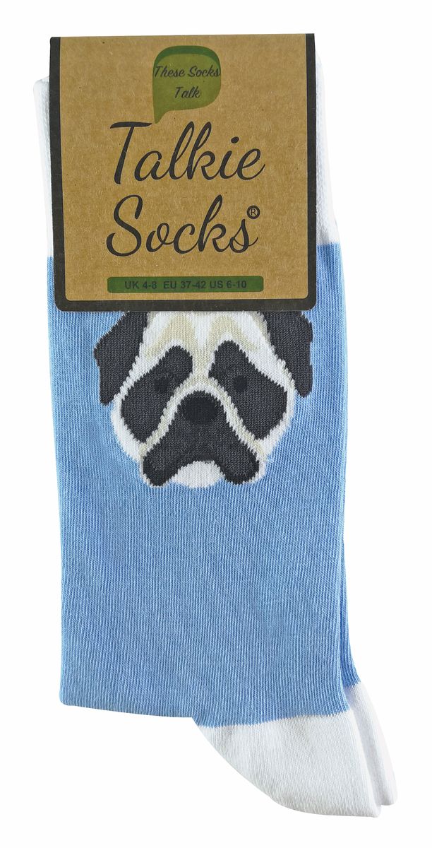 Charmante Socken mit Mops-Motiv