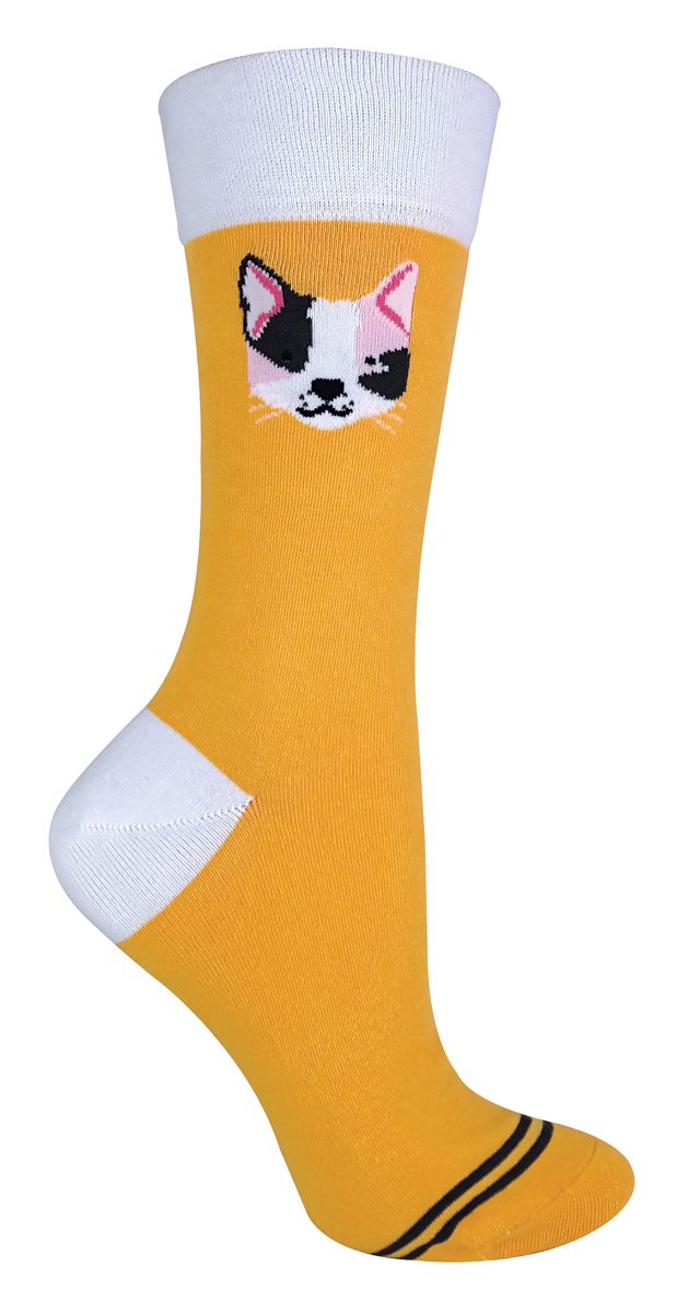 Verspielte Crew-Socken mit Katzenmotiv