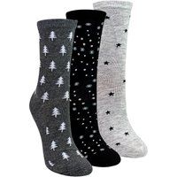 Socken mit Tannenbaum- und Sternenmuster