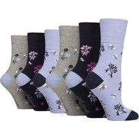 Jacquard-Socken mit Blumenmuster ohne Gummizug