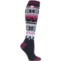 Kniehohe Thermosocken mit Schneeflockenmuster