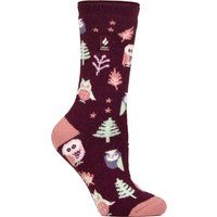 Gemusterte Thermo-Socken mit Eulenmotiv