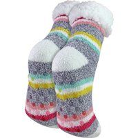 Flauschige Gestreifte Lounge-Socken