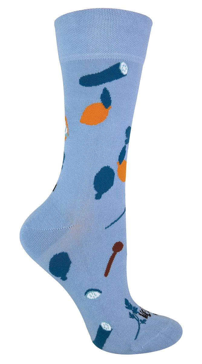 Vegane Crew-Socken mit Gemüsemuster