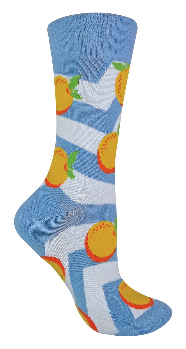 Baumwollsocken mit Fruchtmuster und Zickzack-Design