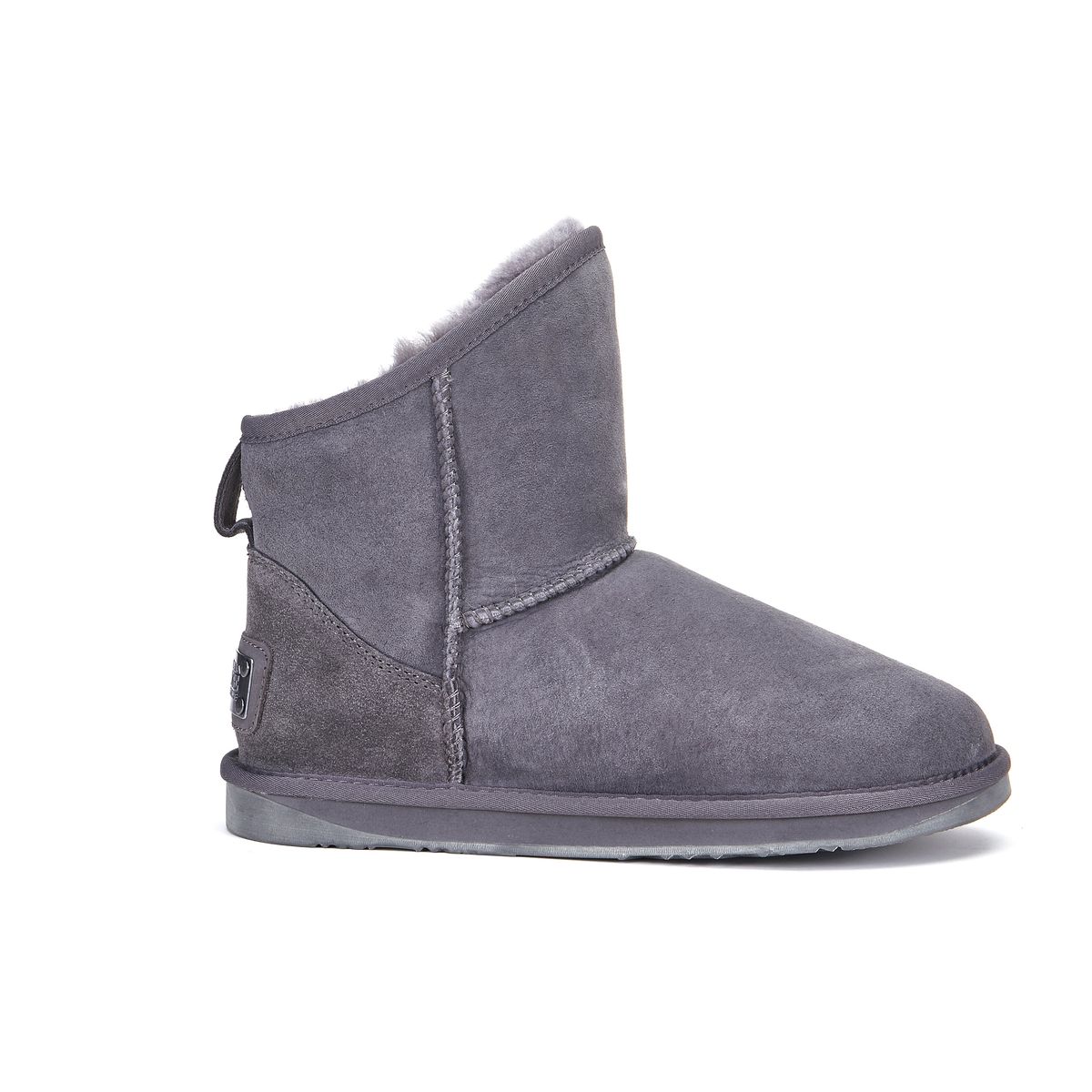 Kurze Lammfell-Wildlederstiefeletten