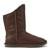 Kurze Lammfell-Stiefeletten aus Leder