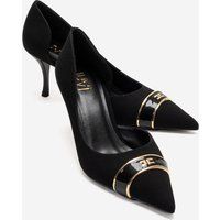 Spitze Stiletto-Pumps mit Metallic-Detail