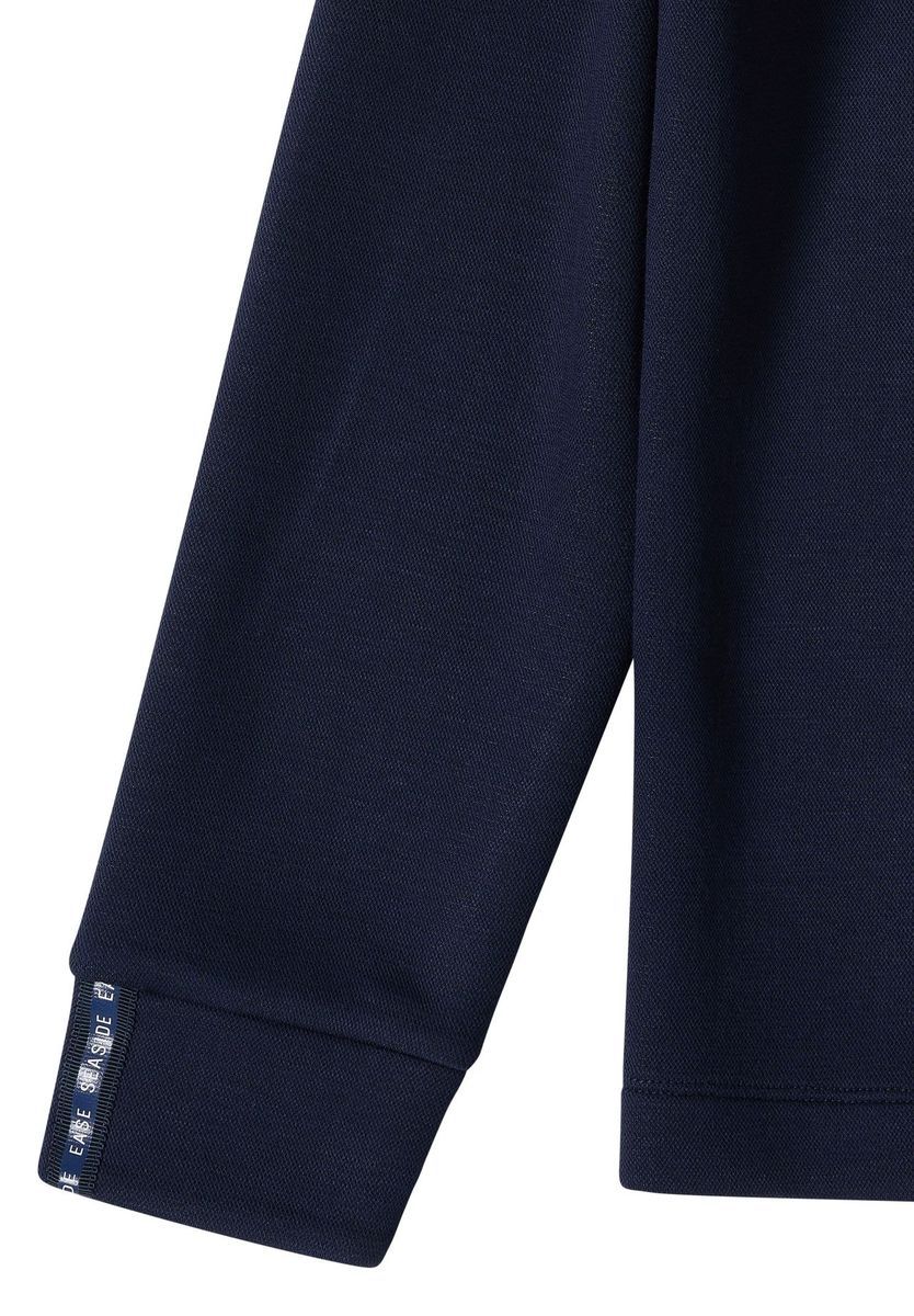 Marineblaues Sweatshirt mit hohem Kragen und Kordelzug