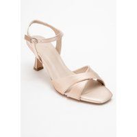 Elegante Satin-Sandaletten mit Kreuzriemen