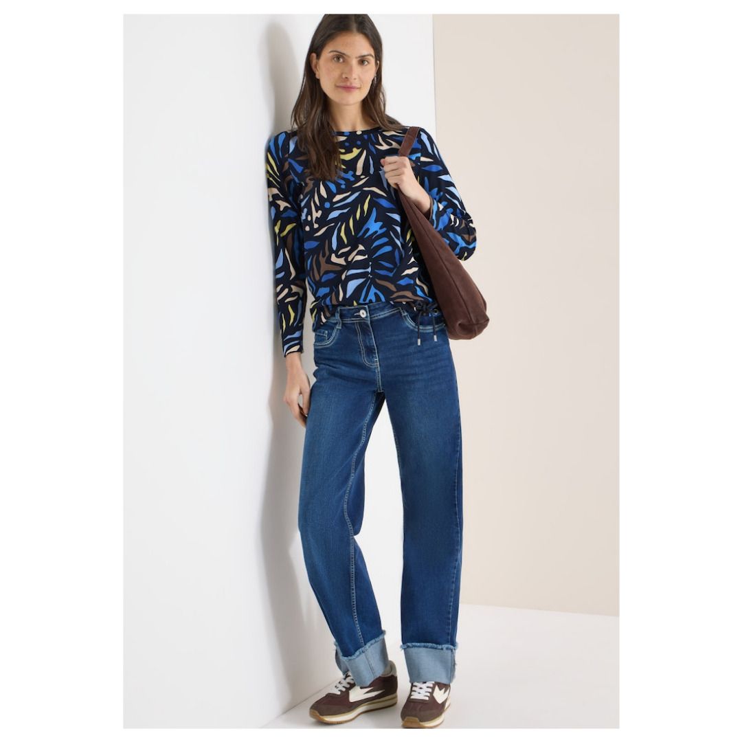 Sweatshirt mit Print aus Baumwollmischung