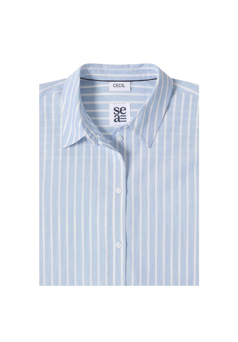 Gestreifte Langarm Baumwollbluse