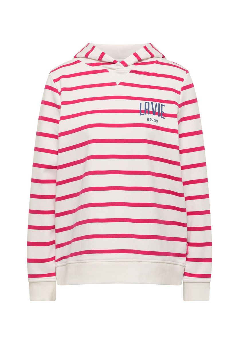 Gestreifter Hoodie aus Baumwollmischung