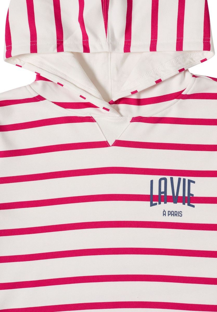 Gestreifter Hoodie aus Baumwollmischung