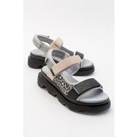 Chunky Plateau-Sandalen mit Klettverschluss