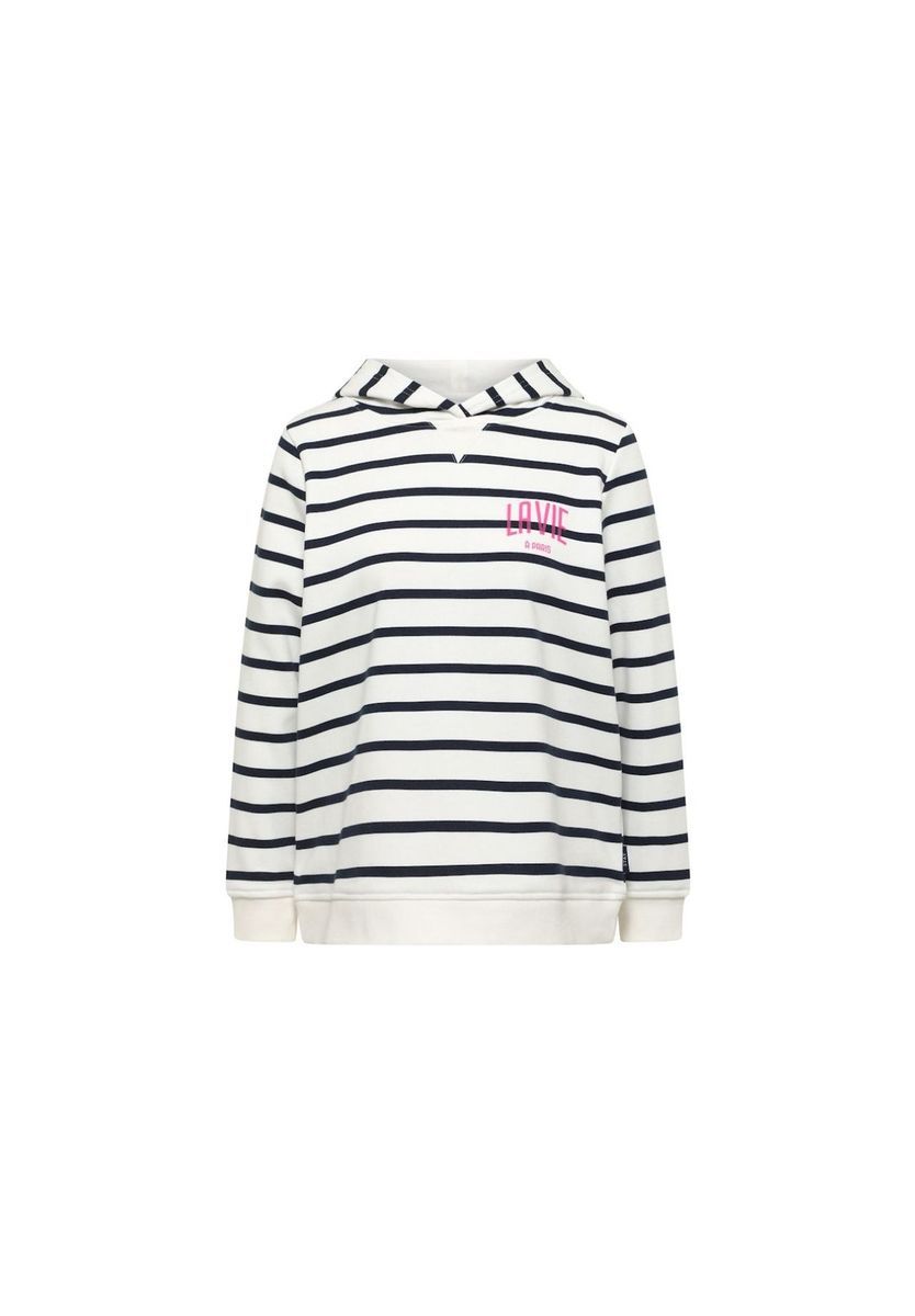 Gestreifter Baumwollmix-Hoodie mit Logo