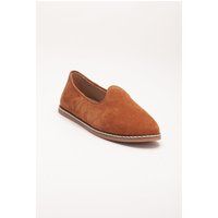 Minimalistische Slipper aus Wildleder